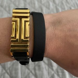 Tory Burch gold tone double wrap bracelet